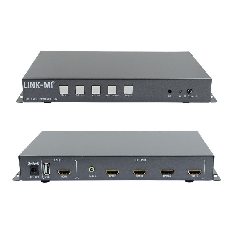 2X2 Video Wall Controller Ondersteuning HDMI USB Signal Input 1080P Voor reclame