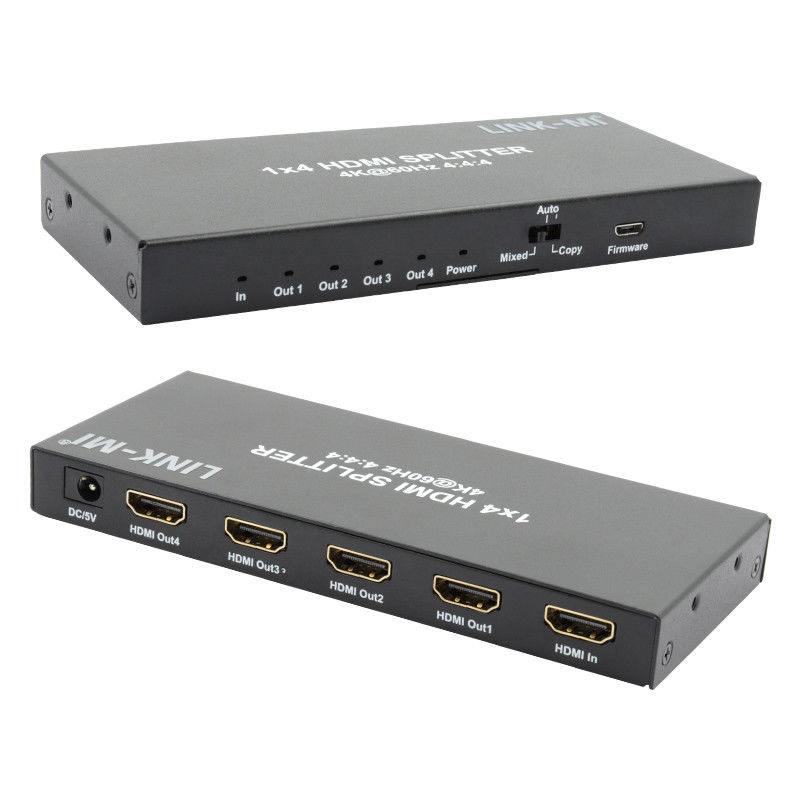 HDMI 2.0 HDMI Extender Splitter 60Hz 1x4 Ondersteuning 3D 18G HDR 1 In 4 Out AV Splitter