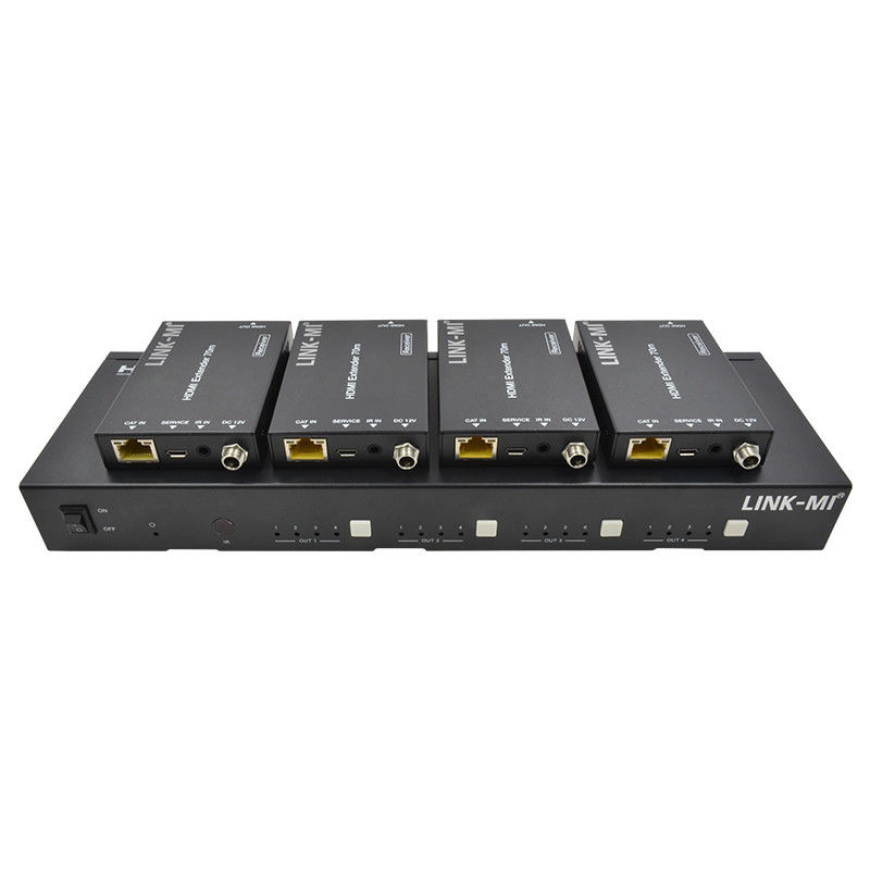 70M 4X4 HDMI-matrix met IR-matrixfunctie 18Gbps 4K@60Hz HDMI 2.0b POC