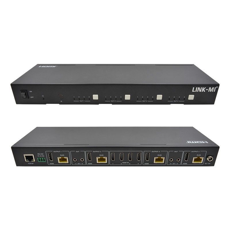 70M 4X4 HDMI-matrix met IR-matrixfunctie 18Gbps 4K@60Hz HDMI 2.0b POC