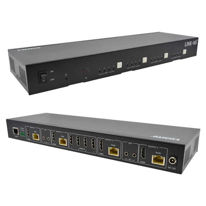 70M 4X4 HDMI-matrix met IR-matrixfunctie 18Gbps 4K@60Hz HDMI 2.0b POC