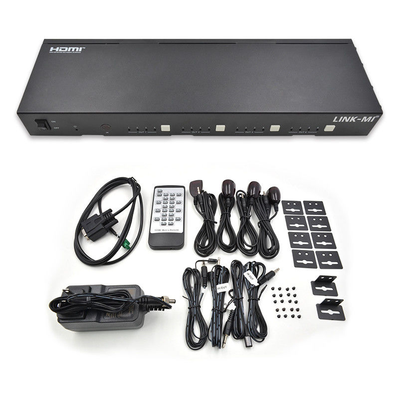 70M 4X4 HDMI-matrix met IR-matrixfunctie 18Gbps 4K@60Hz HDMI 2.0b POC