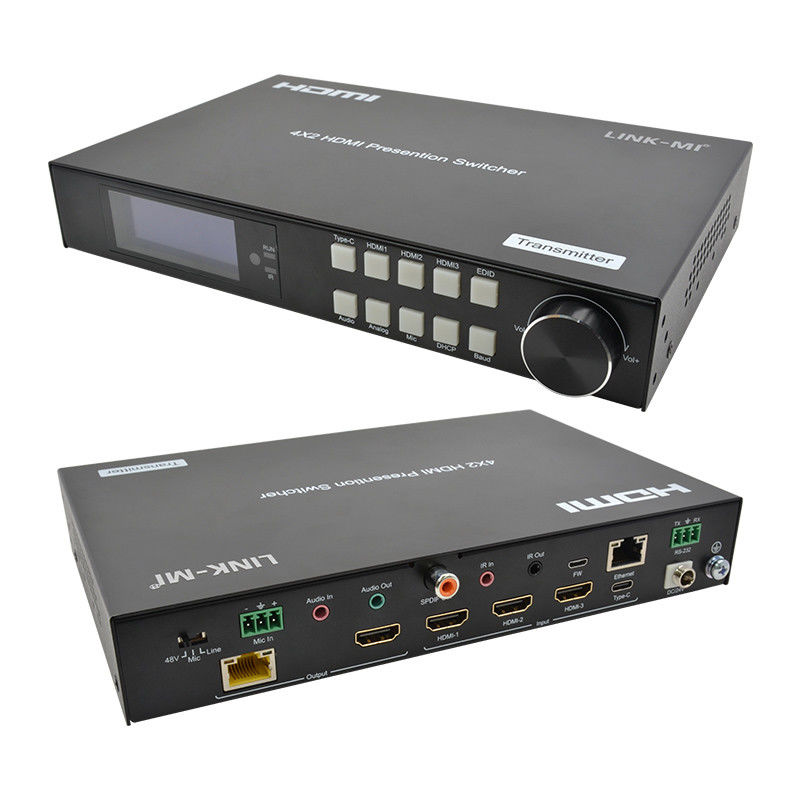 18 Gbps 4K Video HDMI Switch 2.0 HDBaseT Switch met HDMI en USB-C-invoer