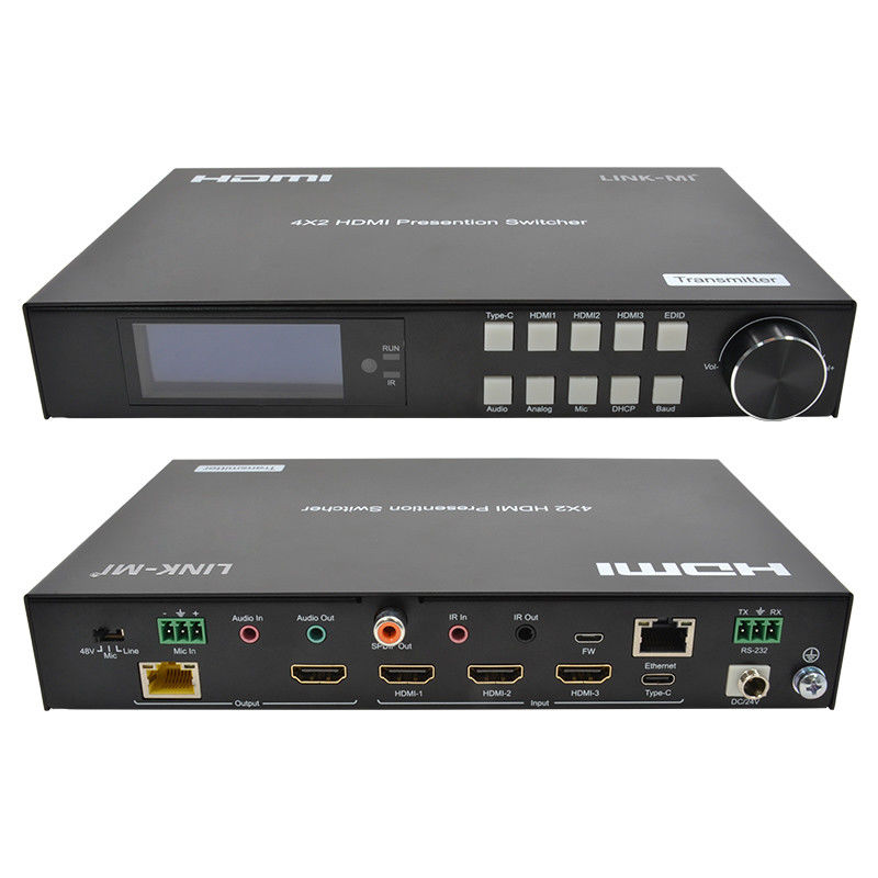 18 Gbps 4K Video HDMI Switch 2.0 HDBaseT Switch met HDMI en USB-C-invoer