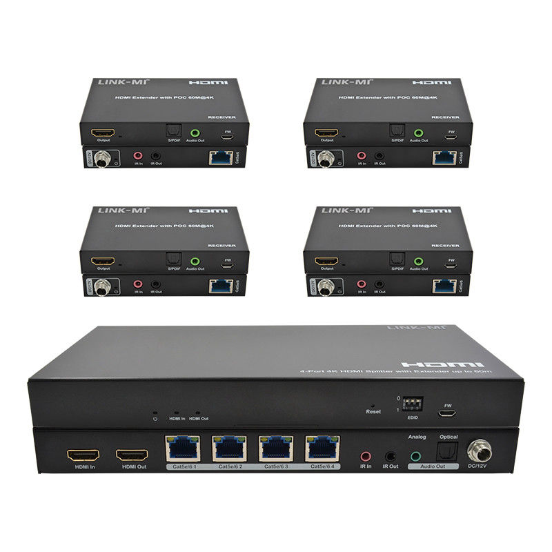 1x4 4K draadloos HDMI Splitter Extender Ondersteuning 60m 4K@60Hz AV Splitter Over RJ45