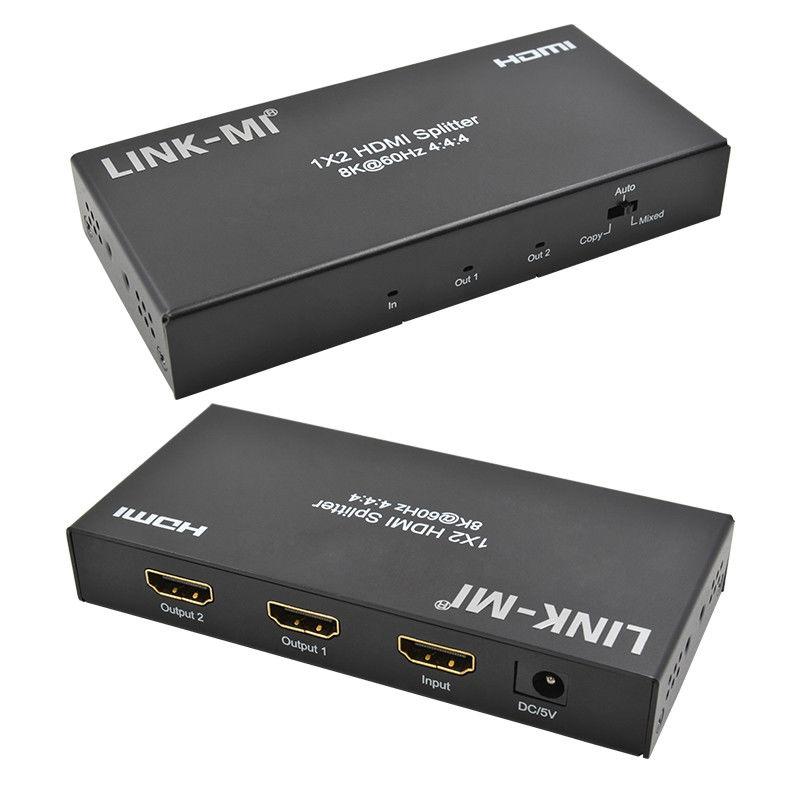 48 Gbps HDMI Splitter 8k 1x2 HDMI Extender Ondersteuning Downscaler HDR10 EDID HDCP2.2