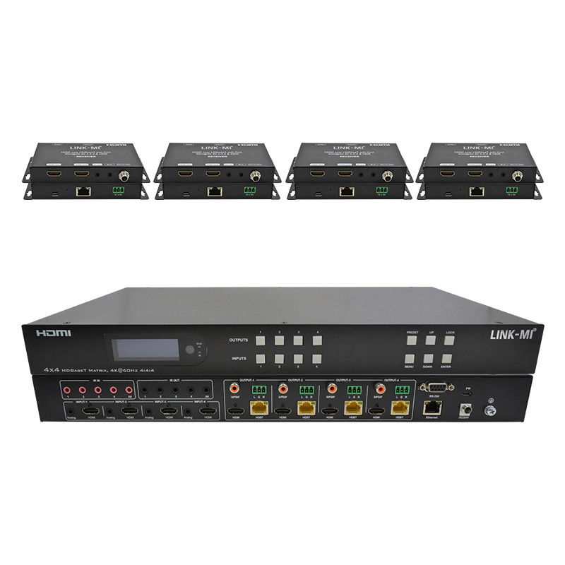 70m 4x4 HDMI Audio Matrix Switch met 4 HDMI Loop Out voor 4 Port Video Switch