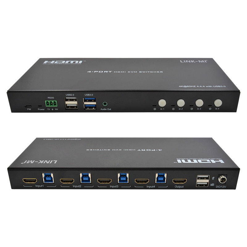 4 Port Network HDMI2.0 KVM Schakelaar tot 4K 60Hz 18Gbps