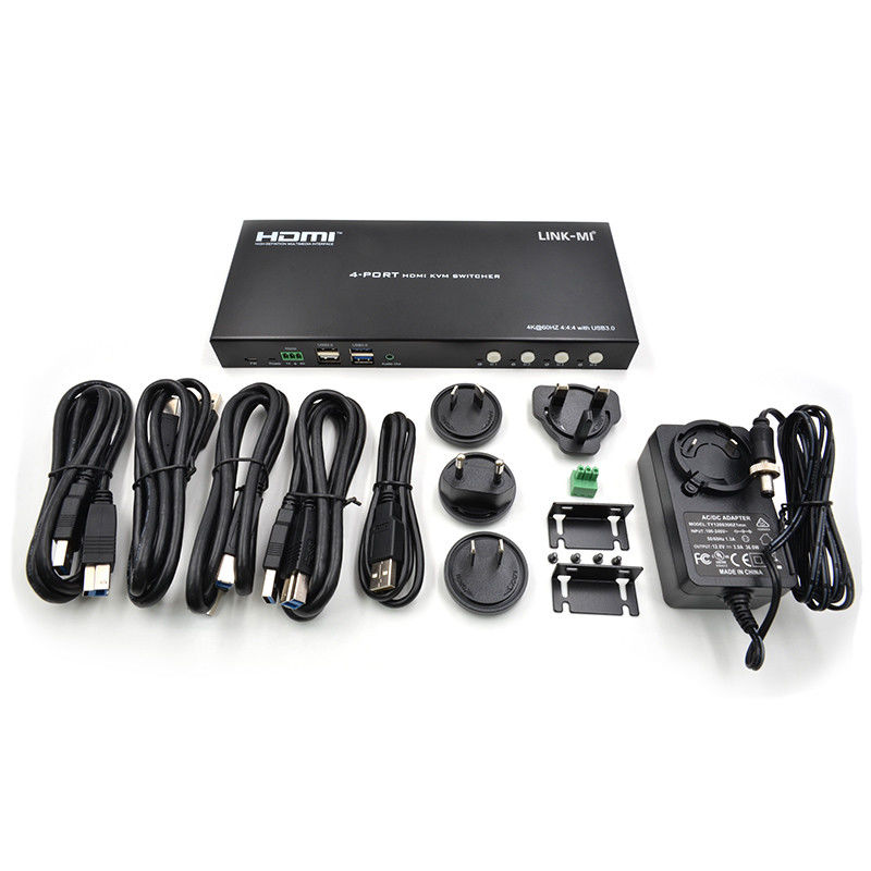 4 Port Network HDMI2.0 KVM Schakelaar tot 4K 60Hz 18Gbps