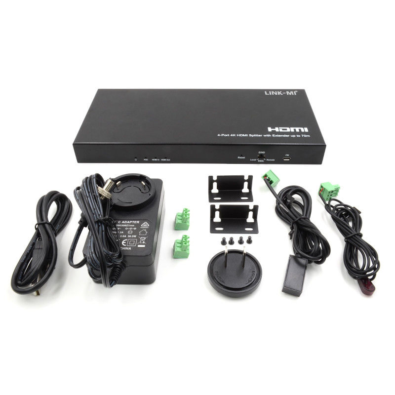 70M 1x4 4K HDMI Splitter Extender met audio-extract 1x4 HDMI Splitter over Cat6
