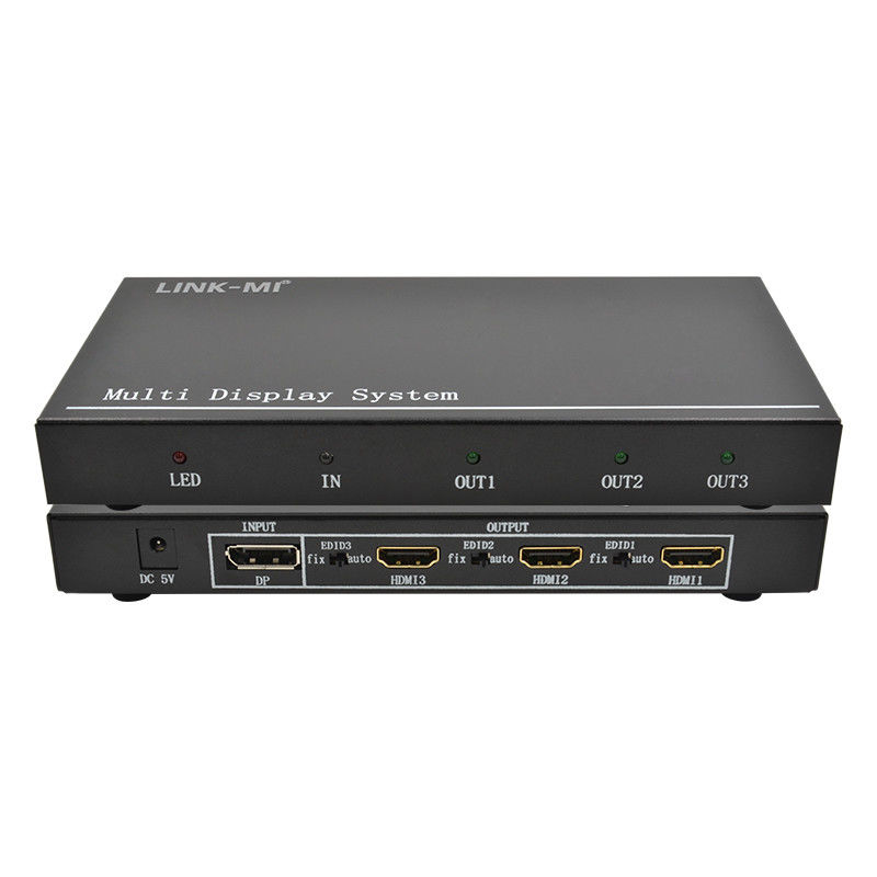 5760x1080 UHD 1X3 Video Wall Controller Processor Multi Screen Splicer 1 DP In 3 HDMI Out
