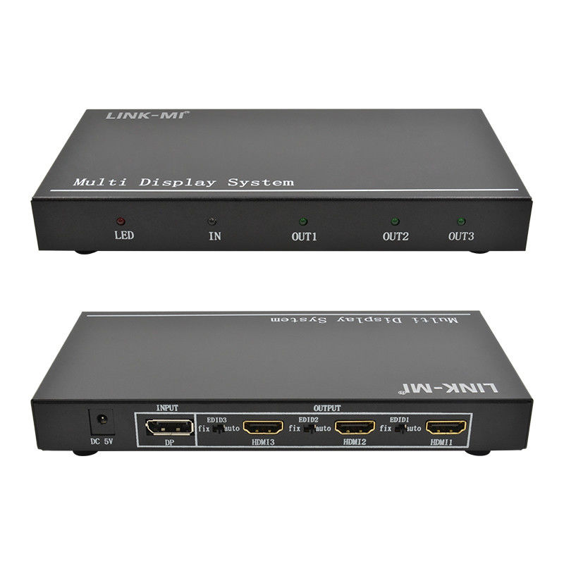 5760x1080 UHD 1X3 Video Wall Controller Processor Multi Screen Splicer 1 DP In 3 HDMI Out