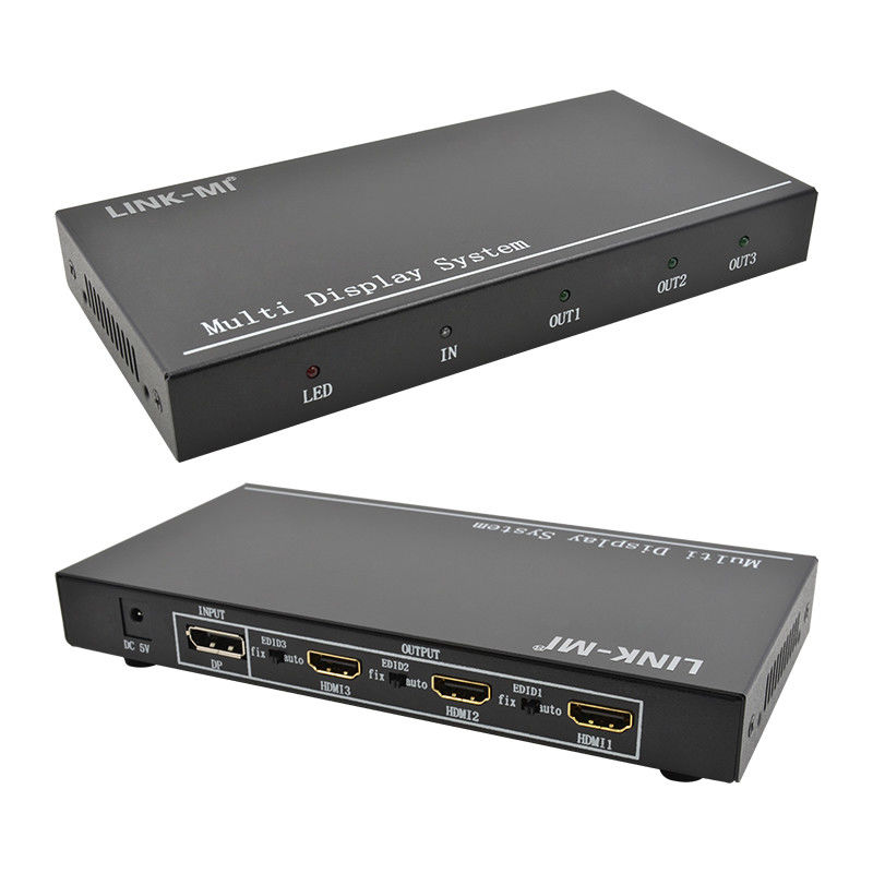 5760x1080 UHD 1X3 Video Wall Controller Processor Multi Screen Splicer 1 DP In 3 HDMI Out