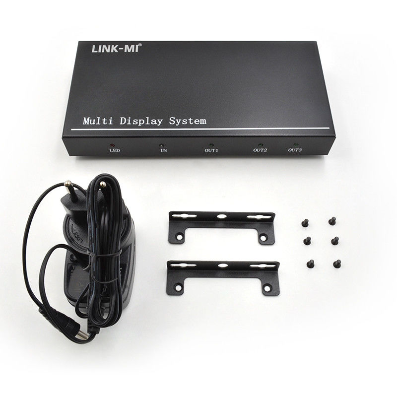 5760x1080 UHD 1X3 Video Wall Controller Processor Multi Screen Splicer 1 DP In 3 HDMI Out