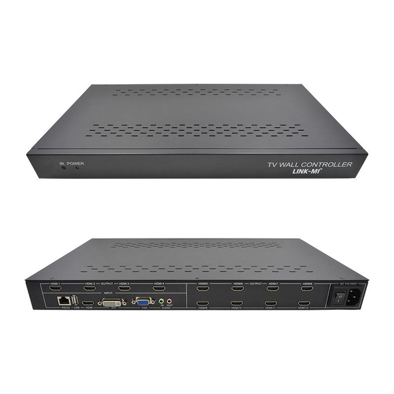 12 kanalen 3x3 2x2 TV Wandcontroller 3x4 Video Wand Display Controller 3,5 mm
