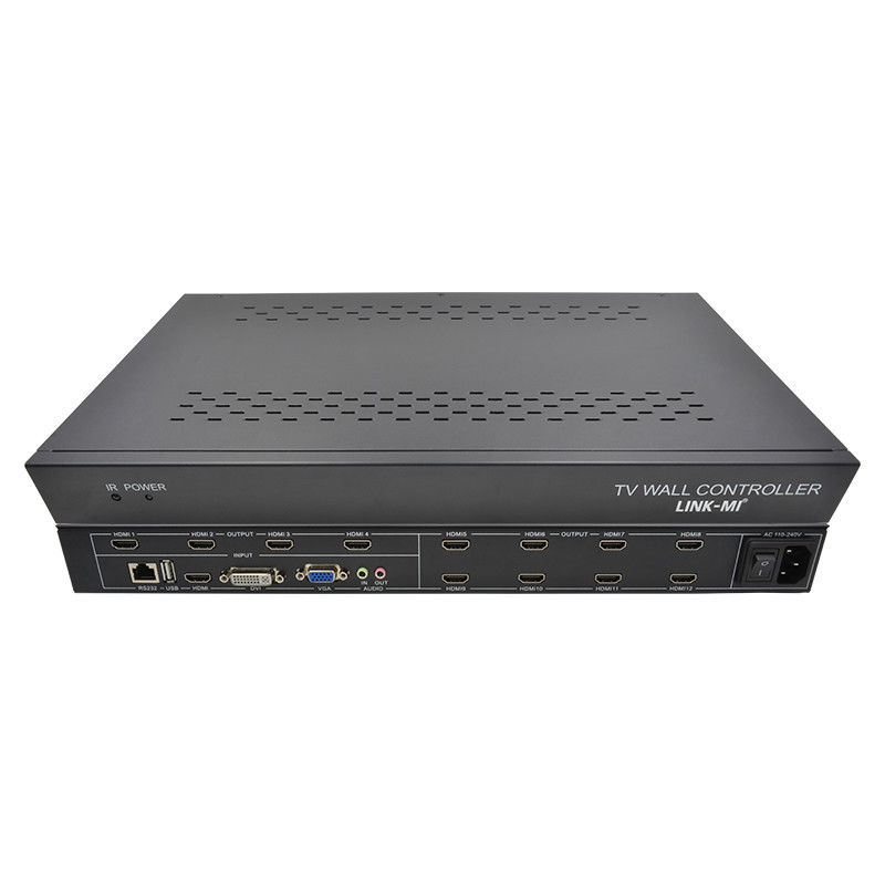 12 kanalen 3x3 2x2 TV Wandcontroller 3x4 Video Wand Display Controller 3,5 mm