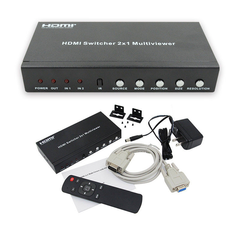 225MHz HDMI Quad Screen Splitter HDMI 2x1 Multiviewer met PIP 2 in 1 Out