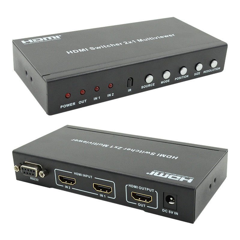 225MHz HDMI Quad Screen Splitter HDMI 2x1 Multiviewer met PIP 2 in 1 Out