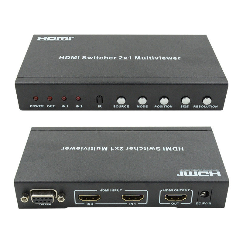 225MHz HDMI Quad Screen Splitter HDMI 2x1 Multiviewer met PIP 2 in 1 Out