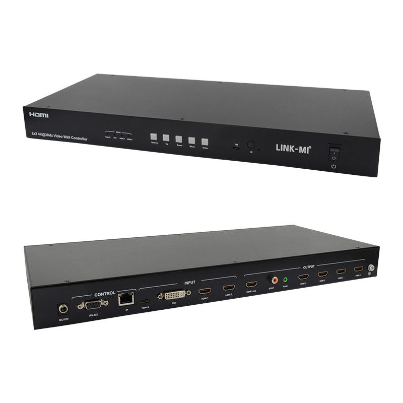 4K Video Wall Matrix Controller 2x2 1x4 4x1 10x10 Splicing Display USB Type C DVI