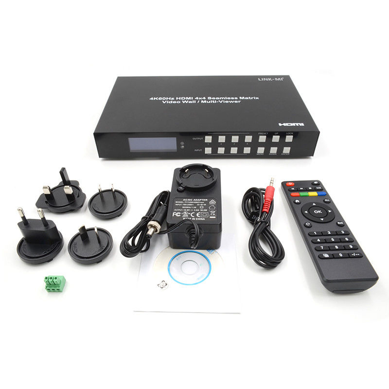 60Hz 4X4 4K Video Wall Controller 4X1 2x2 TV Wall Controller Naadloze Matrix Switch