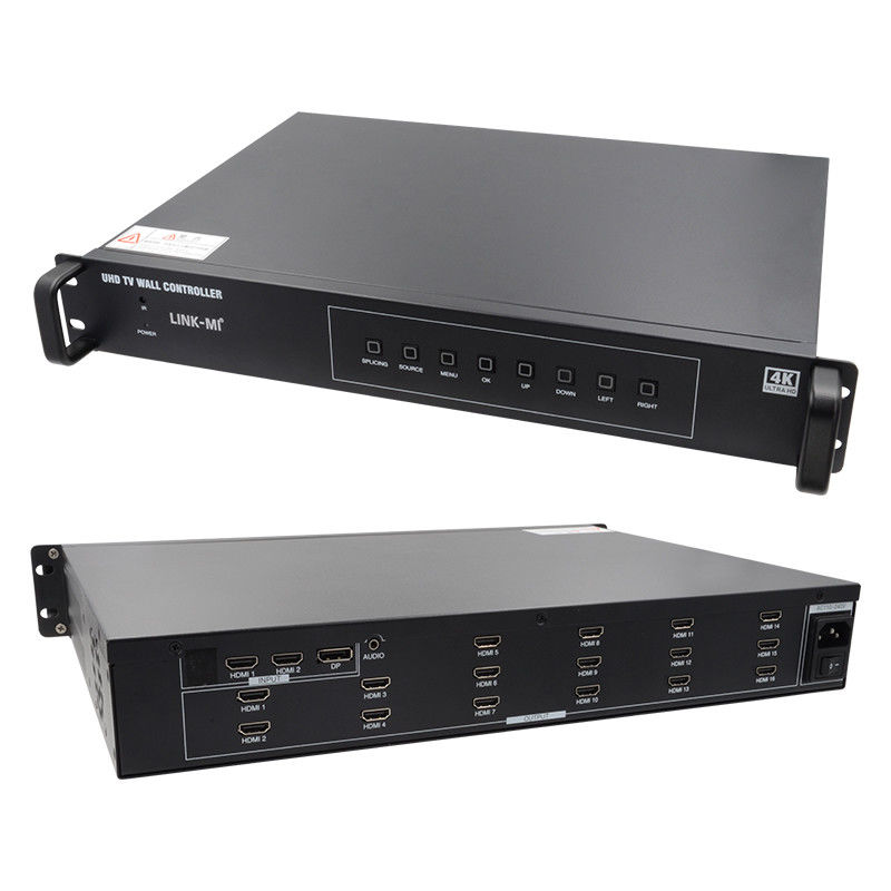 4K 4X4 HDMI Video Wall Controller 16 HDMI Uitgangen Afbeeldingsrotatie Video Wall Processor