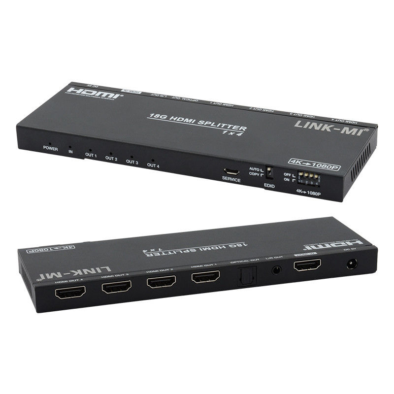 4K 1X4 Multi HDMI Splitter EDID Analoog Optisch HDMI2.0b 4 Port Video Splitter