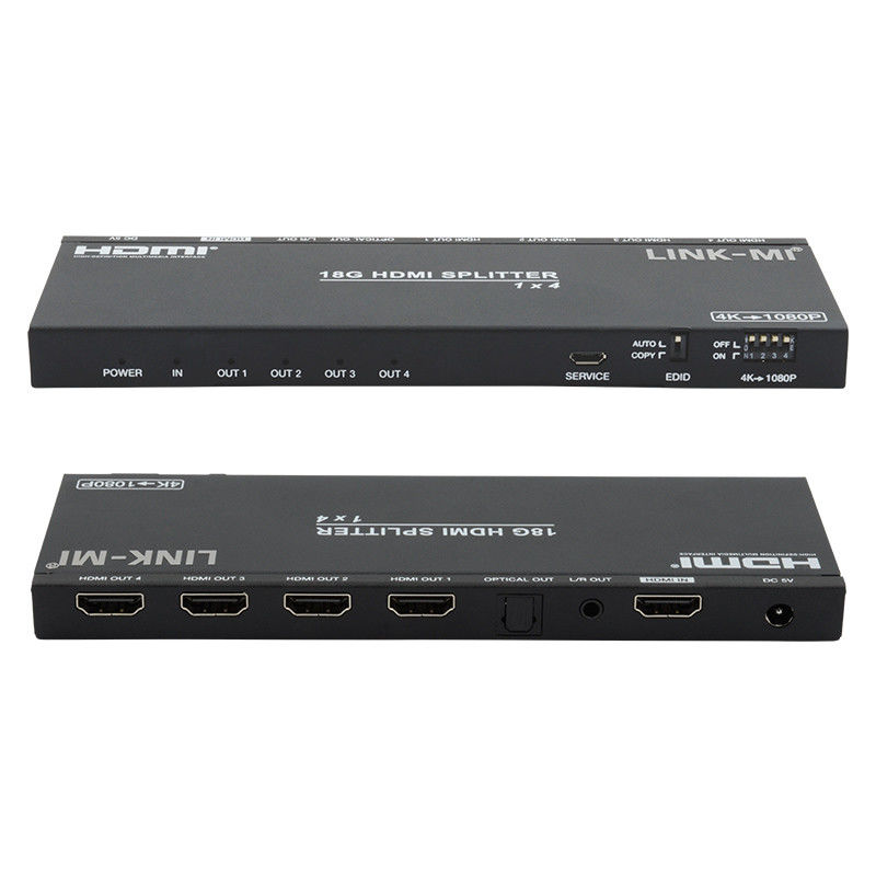 4K 1X4 Multi HDMI Splitter EDID Analoog Optisch HDMI2.0b 4 Port Video Splitter