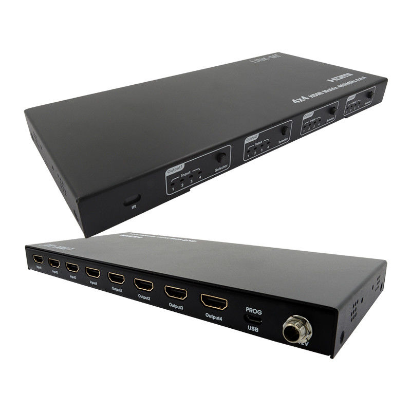 Rs232 4x4 HDMI Matrix Switch Ondersteuning 4K 60Hz 18Gbps EDID 4 tot 4 HDMI Video Switch