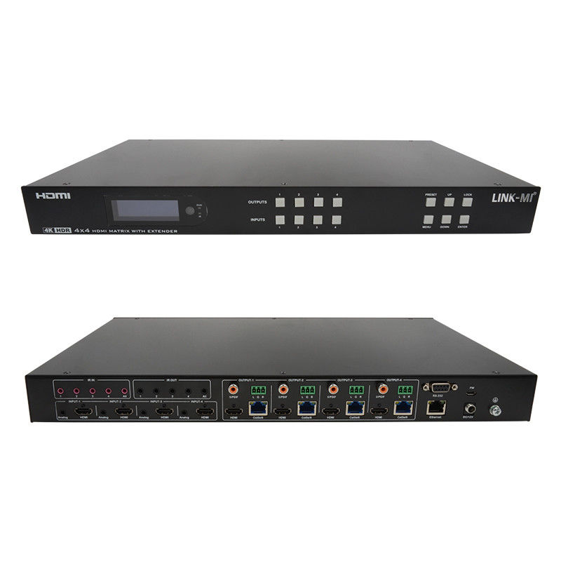 70m 4x4 HDMI Matrix Extender met 4 HDMI Loop Out 4K HDMI Matrix Switch