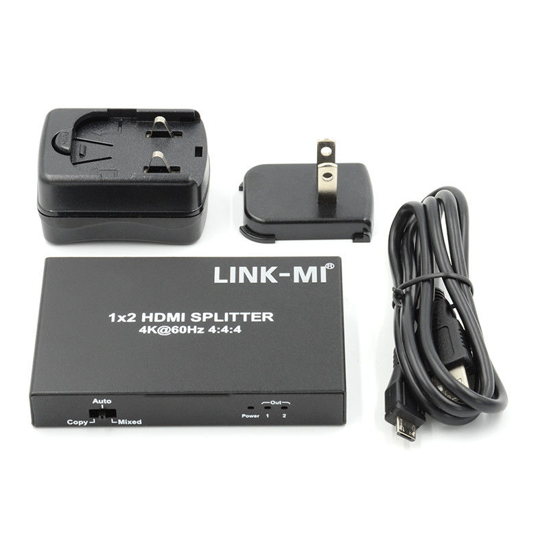 1x2 HDMI2.0 Splitter Ondersteuning 3D 18G HDR HDCP2.2 2 poorten Video Splitter
