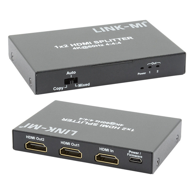 1x2 HDMI2.0 Splitter Ondersteuning 3D 18G HDR HDCP2.2 2 poorten Video Splitter