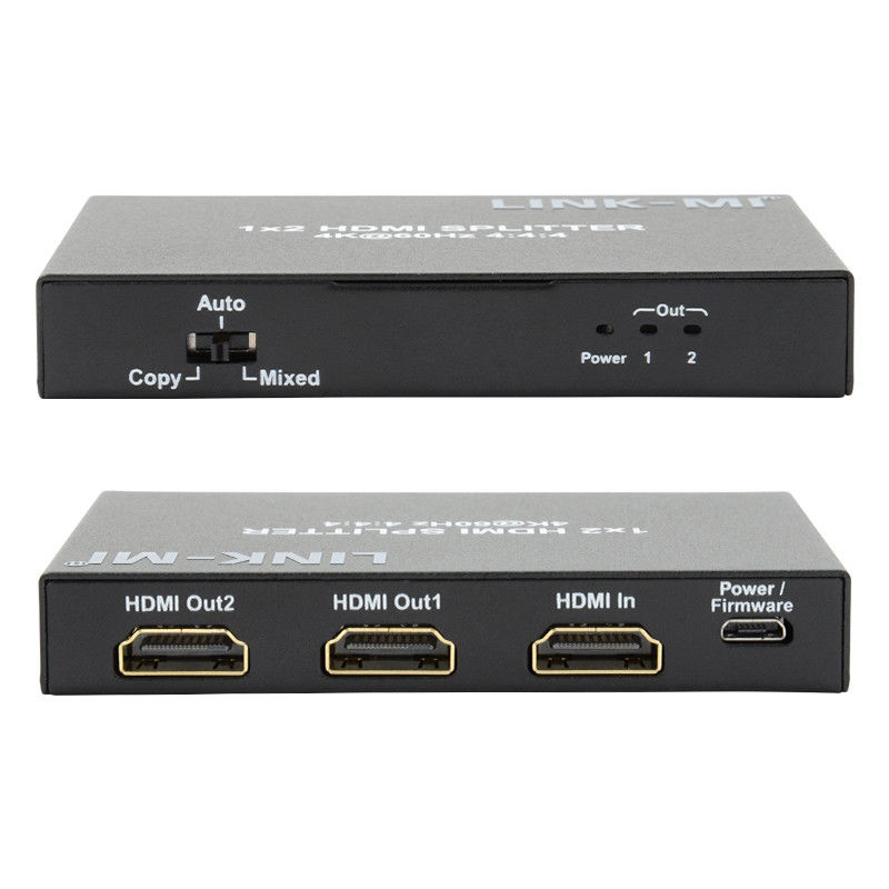 1x2 HDMI2.0 Splitter Ondersteuning 3D 18G HDR HDCP2.2 2 poorten Video Splitter