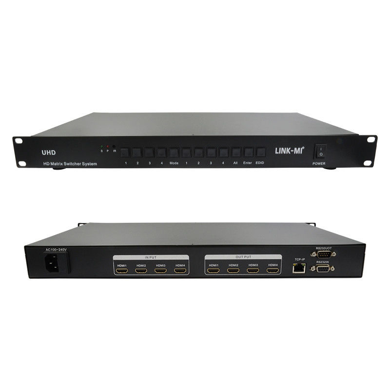 4X4 HDMI Matrix Switcher System 4K HDMI Video Switch Ondersteuning RS232 TCP/IP
