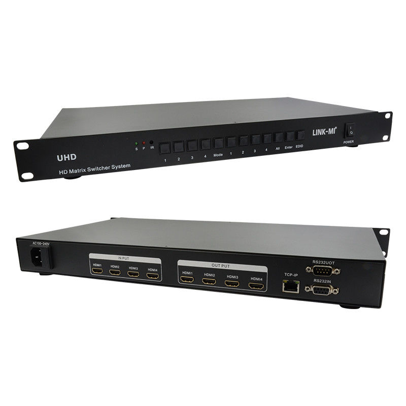 4X4 HDMI Matrix Switcher System 4K HDMI Video Switch Ondersteuning RS232 TCP/IP