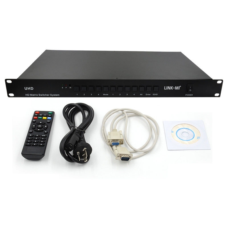 4X4 HDMI Matrix Switcher System 4K HDMI Video Switch Ondersteuning RS232 TCP/IP