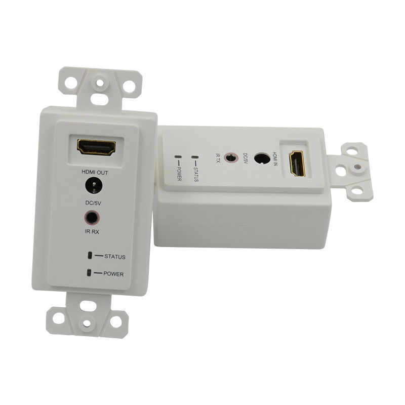 60m HDMI wandplaat extender over single Cat5e Cat 6 tot HDMI extender ondersteuning 3D IR