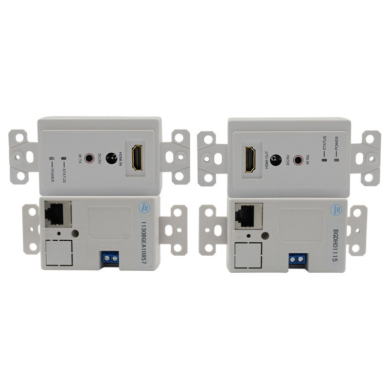 60m HDMI wandplaat extender over single Cat5e Cat 6 tot HDMI extender ondersteuning 3D IR