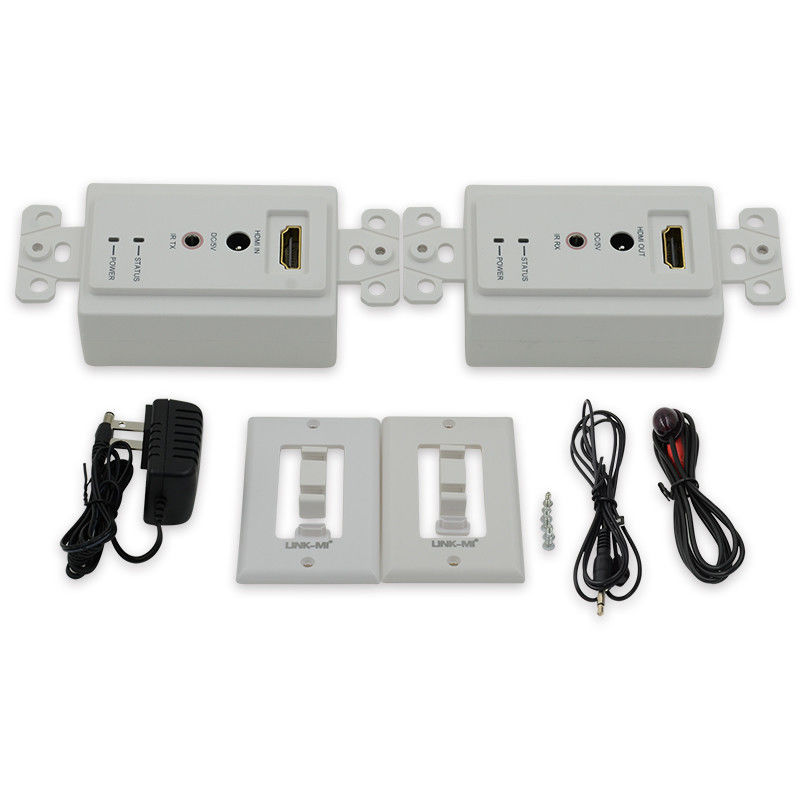 60m HDMI wandplaat extender over single Cat5e Cat 6 tot HDMI extender ondersteuning 3D IR