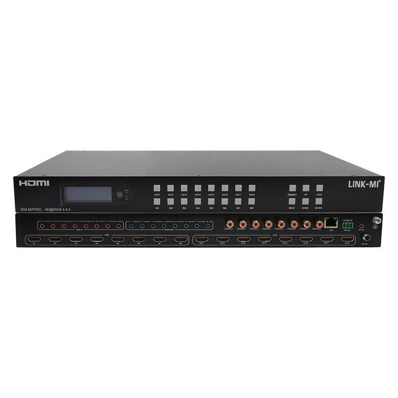 8x8 HDMI Matrix 4k HDMI Switcher met ondersteuning voor analoge audio-extractie 18 Gbps HDR