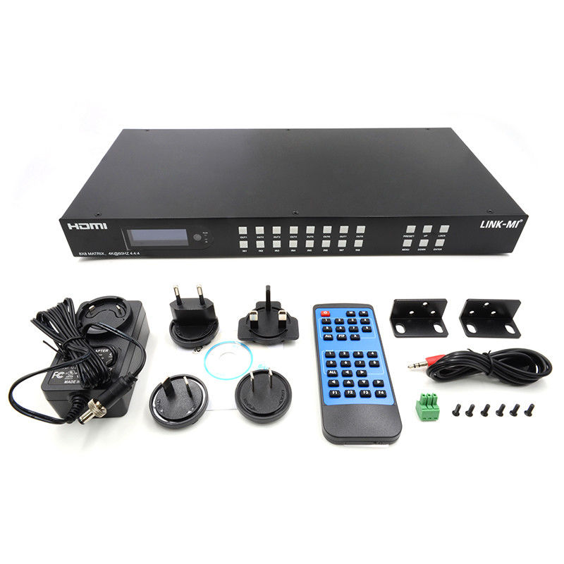 8x8 HDMI Matrix 4k HDMI Switcher met ondersteuning voor analoge audio-extractie 18 Gbps HDR