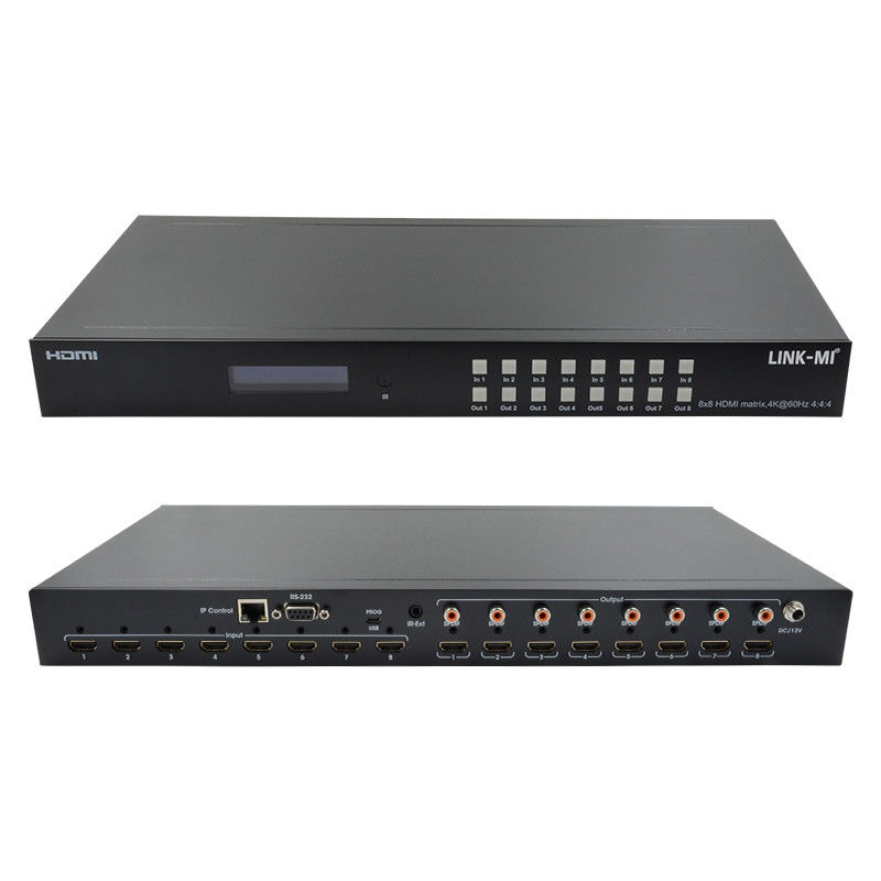 8x8 4K HDMI Modulaire Matrix Switcher met SPDIF Out IP Web GUI Control voor 8 UHD Displays