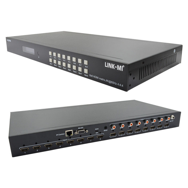 8x8 4K HDMI Modulaire Matrix Switcher met SPDIF Out IP Web GUI Control voor 8 UHD Displays
