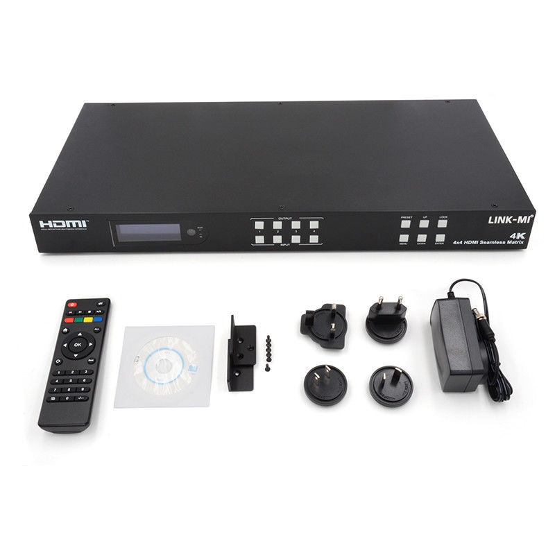 Naadloze HDMI 4K Video Wall Splitter HDMI Matrix Switcher 2X2 4 In 4 Out