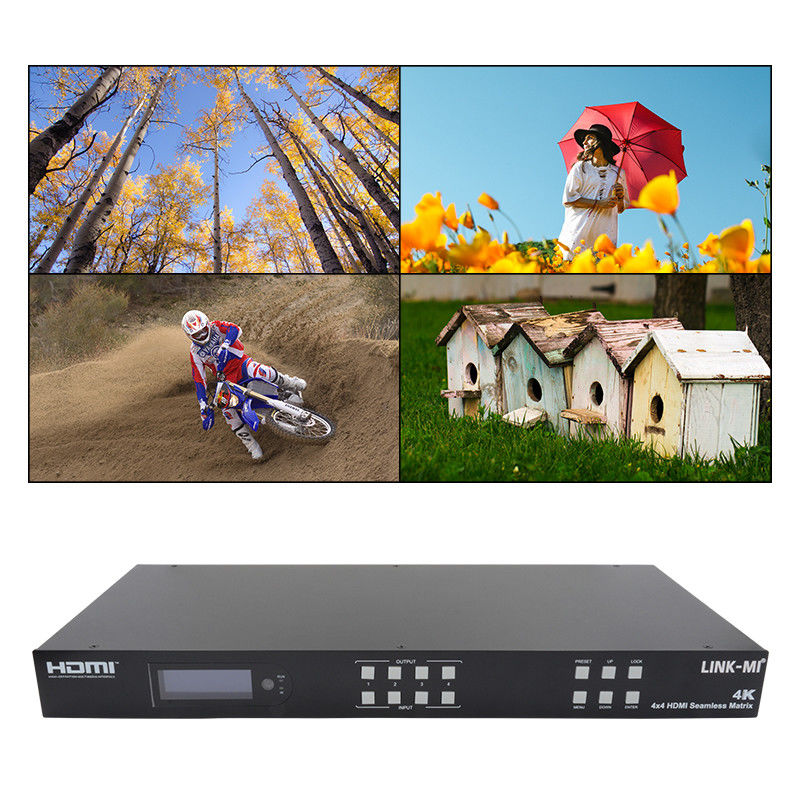 Naadloze HDMI 4K Video Wall Splitter HDMI Matrix Switcher 2X2 4 In 4 Out