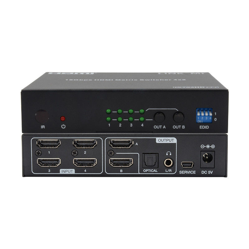 4X2 HDMI Matrix Switch Hdmi Switch Audio Extractor 4K tot 1080P Video Switcher