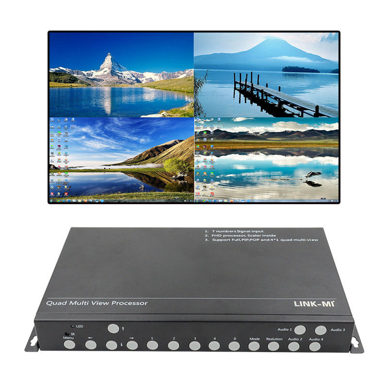 PIP POP HDMI Multi Viewer 4k 4x1 met IR Remote RS232 Control Center Control