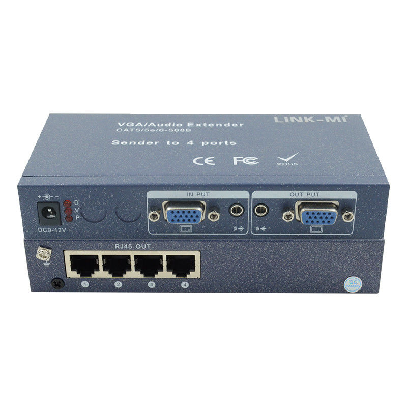 15pin 4 poort VGA Extender 1 tot 4 VGA Splitter 4 kanalen Video UTP Extender