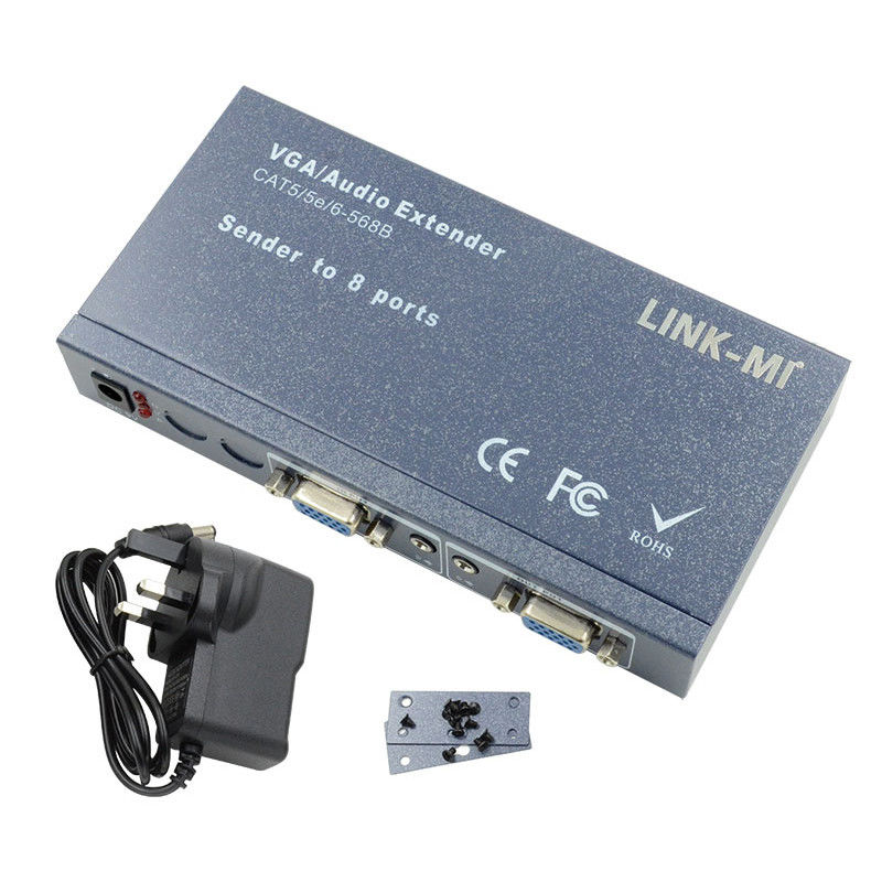 100m 200m 300m 1/8 VGA Splitter 1X8 Extender 1 tot 8 Video Audio Extender