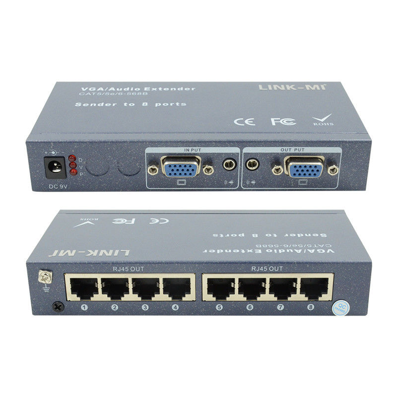 100m 200m 300m 1/8 VGA Splitter 1X8 Extender 1 tot 8 Video Audio Extender